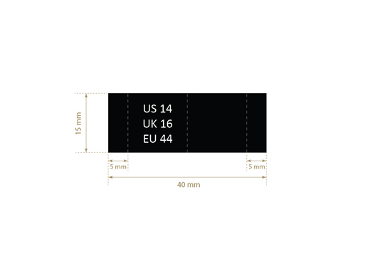 Etiqueta de talla Model TC-M167