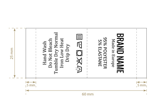 Etiqueta de composición Modelo TC-M25