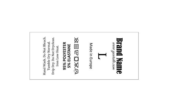 Etiqueta de composición con tamaño Modelo TC-M42